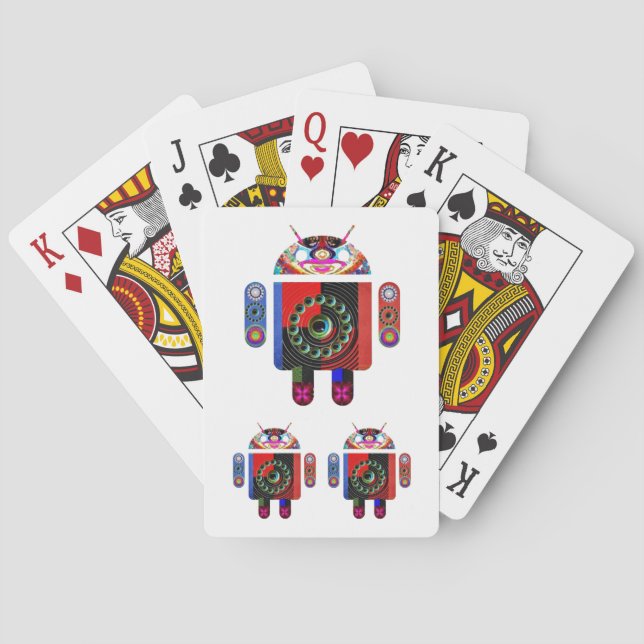 Daddy and Baby Android  -  Art101 by Navin Playing Cards (Back)