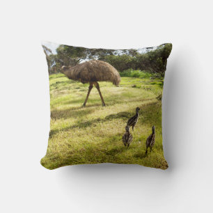 Daddy And Baby Emus, Cushion