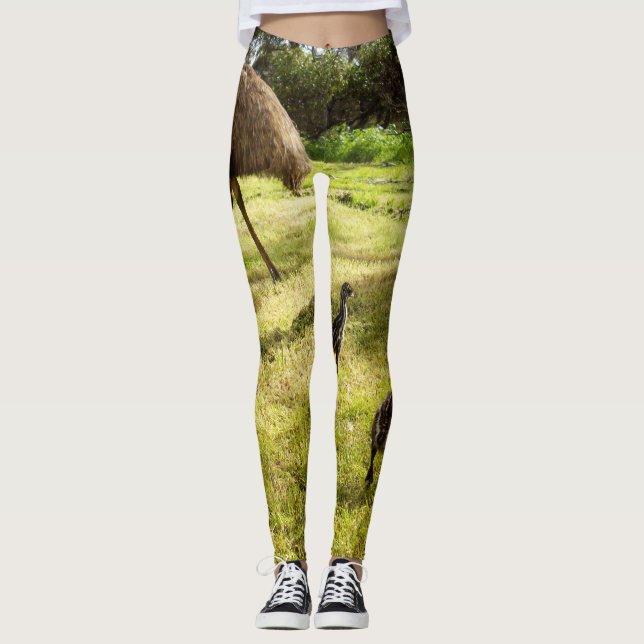 Daddy And Baby Emus,   Leggings (Front)