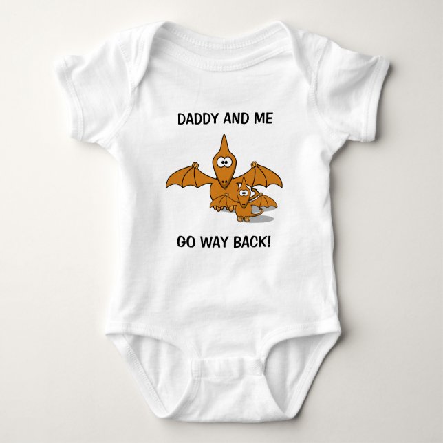 Daddy and Baby Pterodactyl Baby Bodysuit (Front)