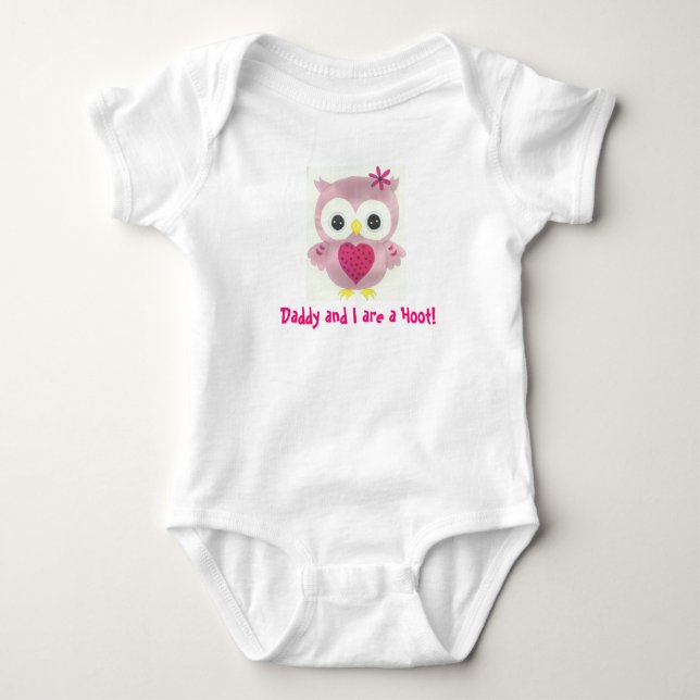 Daddy and I are a Hoot Personalised Owl Romper Baby Bodysuit (Front)