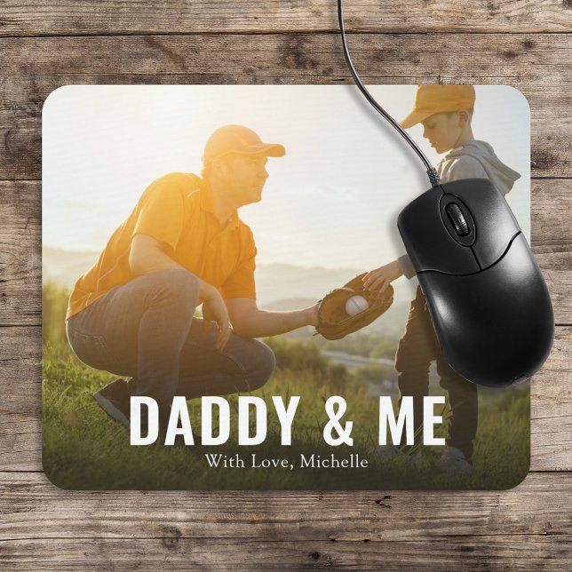 Daddy and Me Custom Photo Modern Mouse Pad (Creator Uploaded)