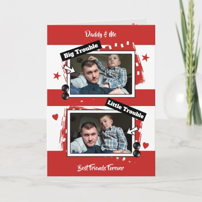 Daddy and me red and white photo card (Front)