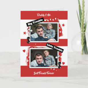Daddy and me red and white photo card