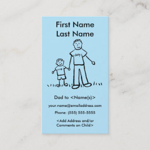 Daddy and Son Custom Photo Calling Playdate Cards