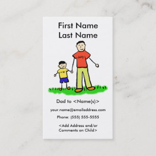 Daddy and Son Custom Photo Calling Playdate Cards