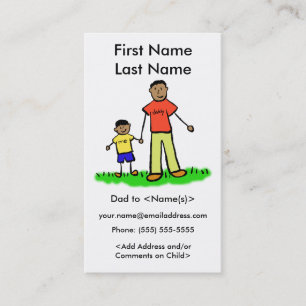 Daddy and Son Custom Photo Calling Playdate Cards