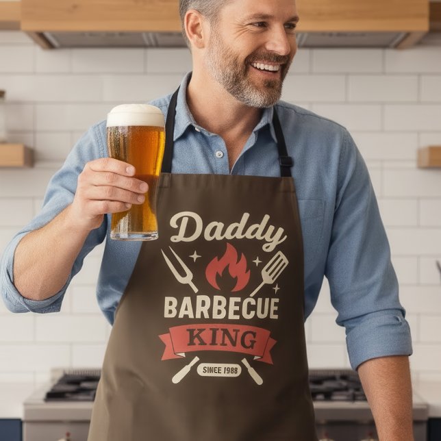 Daddy Barbecue King — Personalized BBQ Apron (Creator Uploaded)