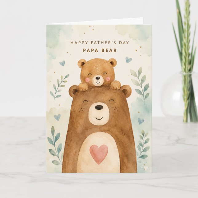 Daddy Bear and Little Bear Father's Day  Card (Front)