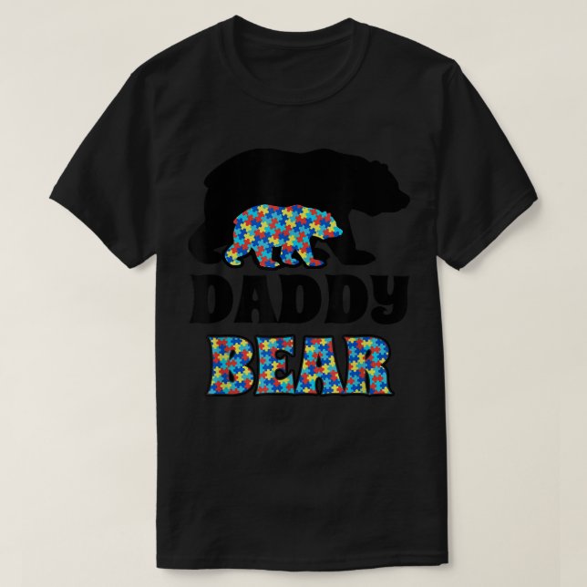 Daddy Bear Autism Awareness  T-Shirt (Design Front)