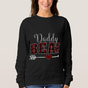 Daddy Bear Buffalo Plaid Arrow Heart Dad Christmas Sweatshirt