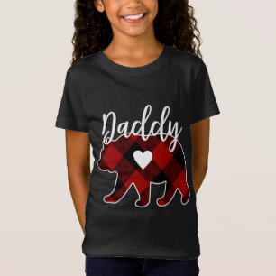 Daddy Bear Christmas Buffalo Plaid Red White And B T-Shirt
