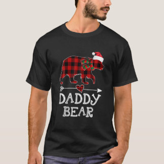 Daddy Bear Christmas Pajama Red Plaid Buffalo Fami T-Shirt