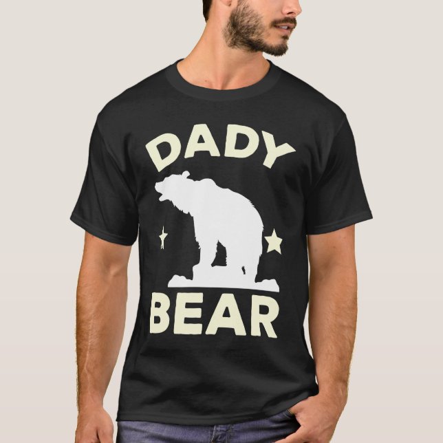 Daddy Bear Cubs Family Father Kids Twins Animal Fo T-Shirt (Front)
