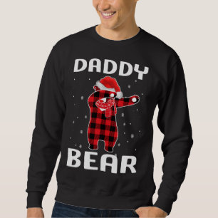 Daddy Bear Dabbing Christmas Pajama With Santa Hat Sweatshirt