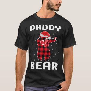 Daddy Bear Dabbing Christmas Pajama With Santa Hat T-Shirt