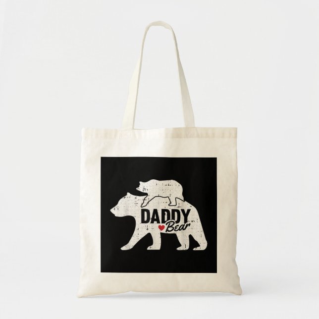 Daddy Bear Fathers Day Cute Baby Cub Papa Dad-a Po Tote Bag (Front)