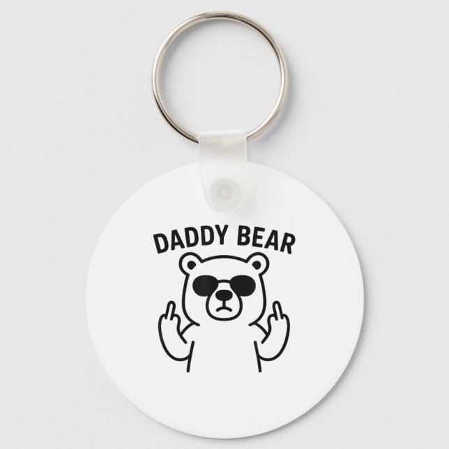 Daddy Bear Funny Gift For Men Boys  Key Ring (Front)