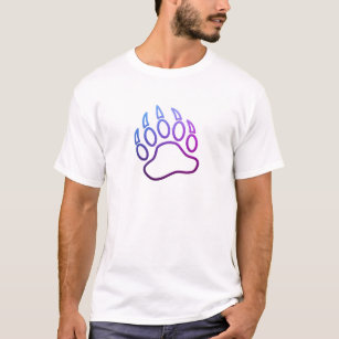 Daddy Bear LGBTQ Outline Paw Print T-Shirt