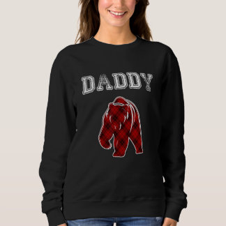 DADDY BEAR  Men Red Plaid Christmas Pajama Family  Sweatshirt