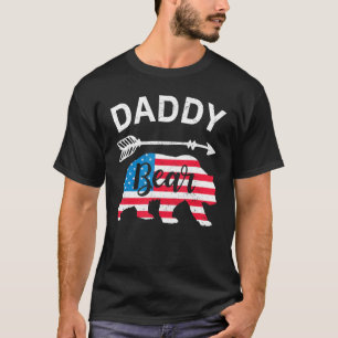 Daddy Bear Papa Bear American Flag 4th of July Fat T-Shirt