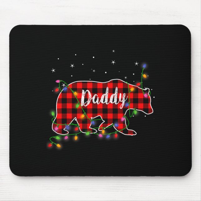 Daddy Bear Red Plaid Christmas Pajama Family Gift  Mouse Pad (Front)