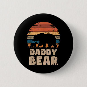 Daddy Bear Vintage Retro Funny Fathers Day 1 Cub 6 Cm Round Badge