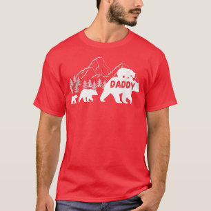 Daddy Bear with Cubs Vintage Sunset - Retro Family T-Shirt