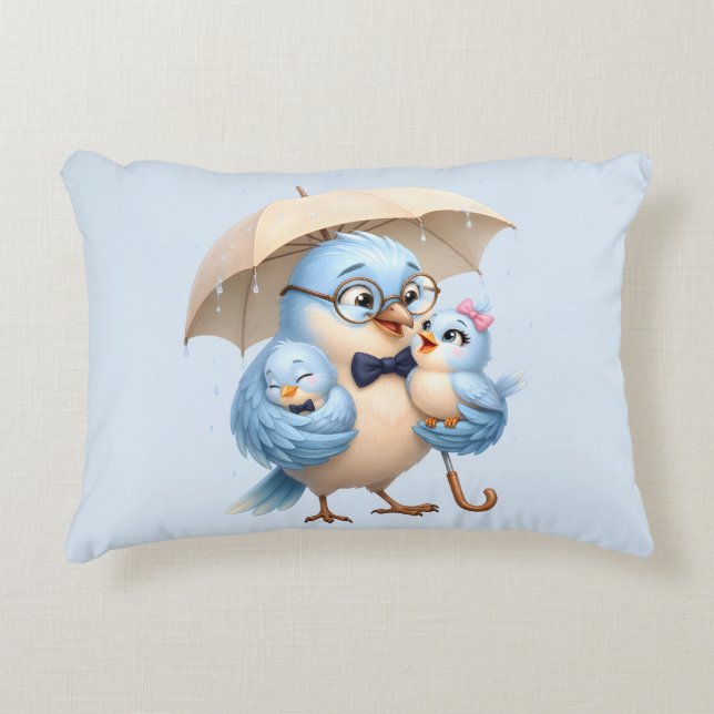 Daddy Bird Accent Pillow Family Home Decor (Front)