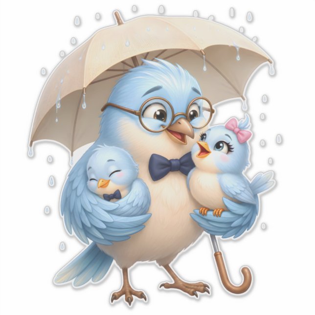 Daddy Bird Decal Sticker Bird Lover Gift (Front)