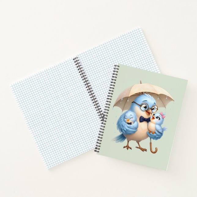 Daddy Bird Family Spiral Notebook Writing Journal (Inside)