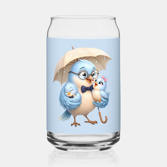Daddy Bird Glass Drinkware Family Gift (Front)