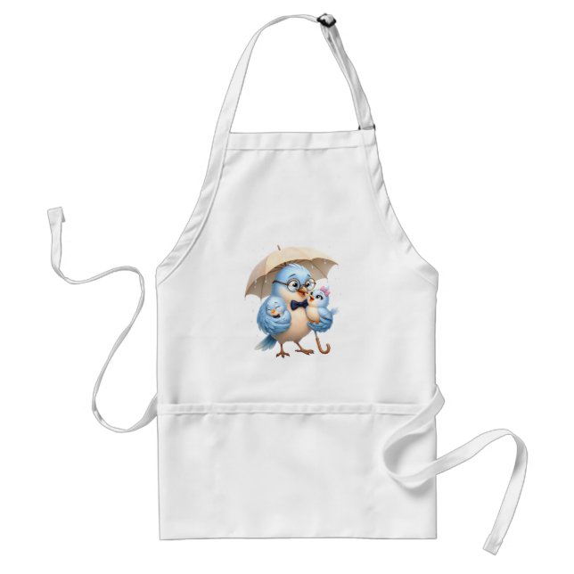 Daddy Bird Kitchen Apron Dad Chef Gift (Front)