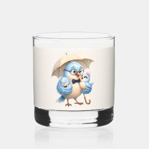 Daddy Bird Rocks Glass Dad Gift