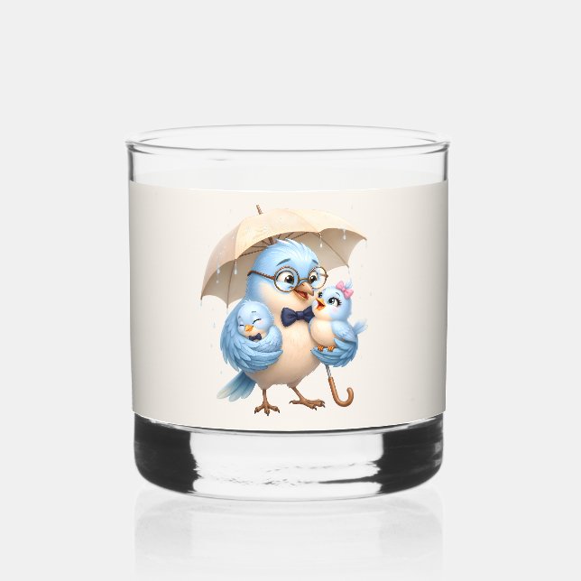 Daddy Bird Rocks Glass Dad Gift (Front)