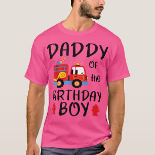 Daddy Birthday Boy Fire Truck Toddler Firefighter T-Shirt