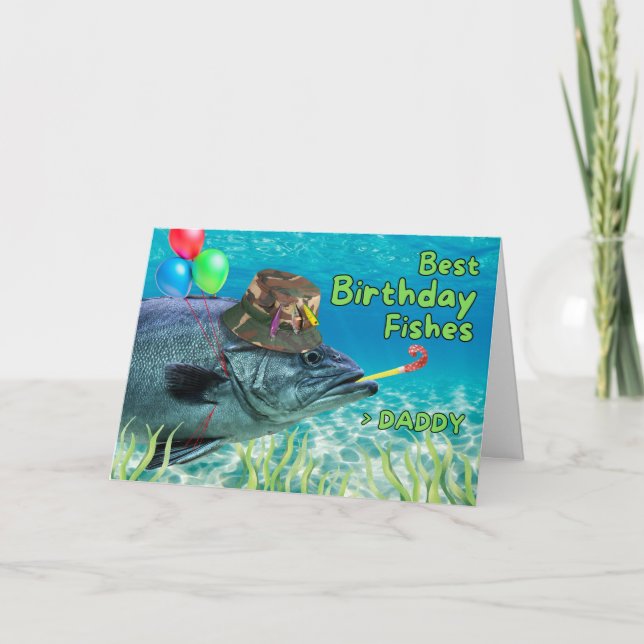 Daddy Birthday Fish Ready to Party Card (Front)