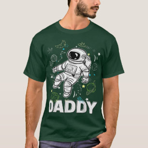 Daddy Birthday Funny Astronaut space planets  Spac T-Shirt