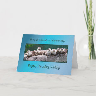 Daddy Birthday with otters Card