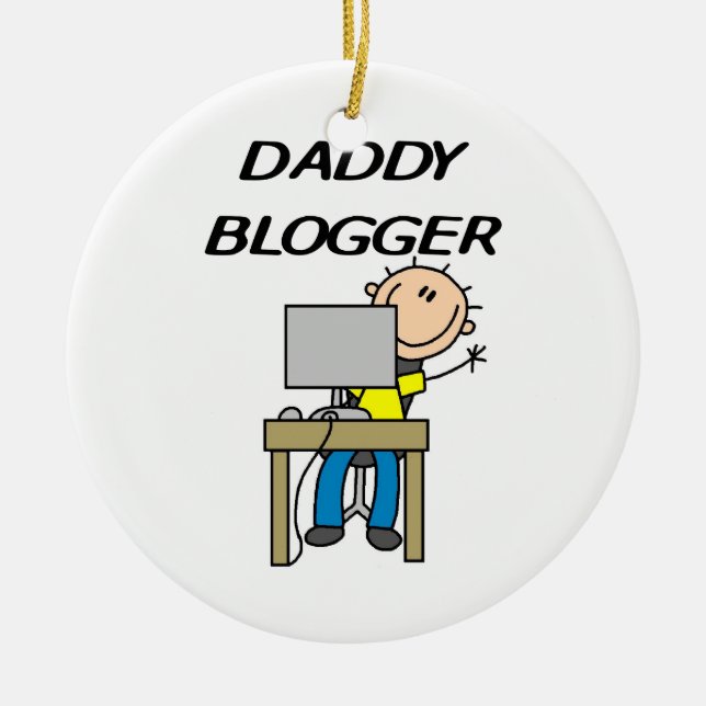 Daddy Blogger Ceramic Tree Decoration (Front)