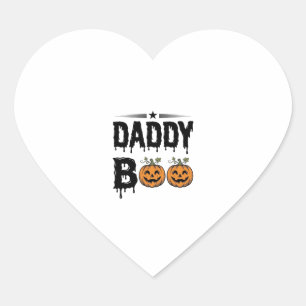 Daddy Boo Vintage Halloween Pumpkin Shirt Design_1 Heart Sticker
