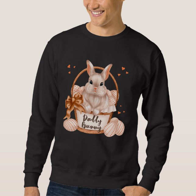 Daddy Bunny Cute Pastel Matching Family Easter Rab Sweatshirt (Front)