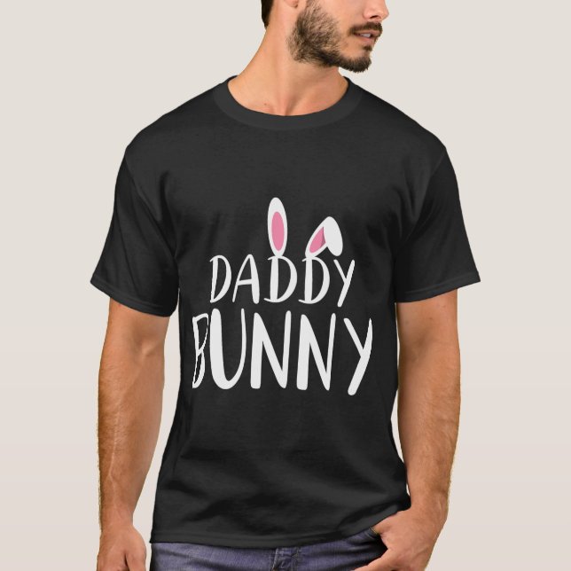 Daddy Bunny Easter Pregnant Mum Matching Couple  T-Shirt (Front)