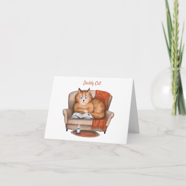 Daddy Cat Funny Fathers Day Personalised Card (Front)