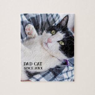 Daddy cat since Photo cute cat Jigsaw Puzzle