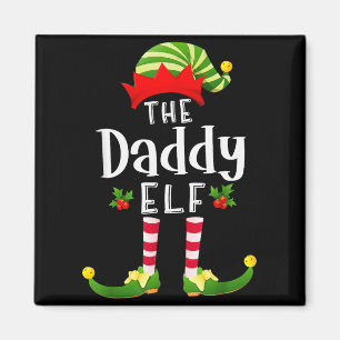 Daddy Christmas Elf Matching Pajama X-mas Party  Magnet