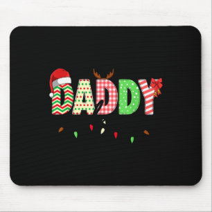 Daddy Claus Christmas Lights Santa Pajama Family M Mouse Pad
