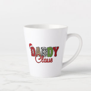 Daddy Claus Christmas Plaid Text Design-50095 Latte Mug