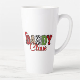 Daddy Claus Christmas Plaid Text Design-50095 Latte Mug