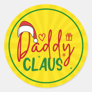 Daddy Claus Custom Christmas Design-60094 Classic Round Sticker